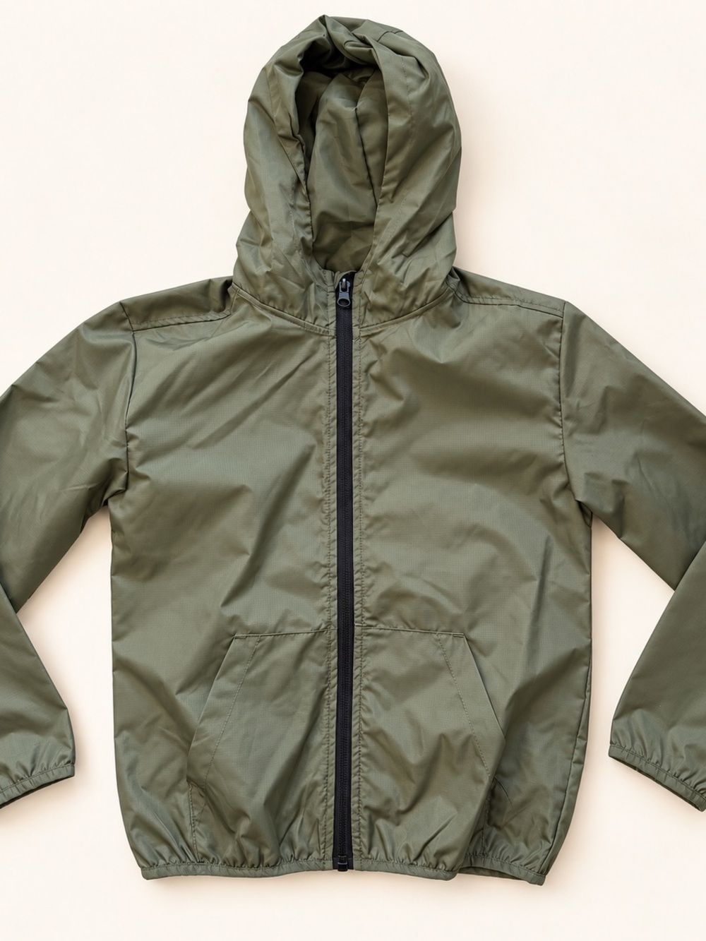 George size 7/8 Kids Hooded Windbreaker Jacket - Olive Green / Lightweight Fall